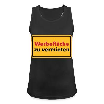 Werbung - Frauen Tank Top atmungsaktiv - Schwarz - Vorne - Zoe (177cm)