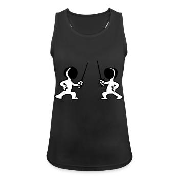 Fechter Fechten Spaß beim Zeichnen - Frauen Tank Top atmungsaktiv - Schwarz - Vorne - Zoe (177cm)