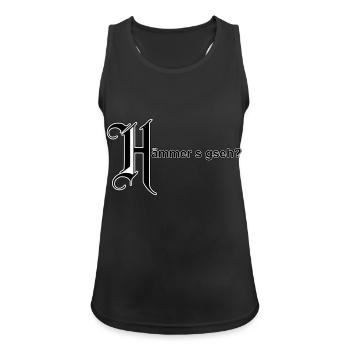 Hämmers gseh? - Frauen Tank Top atmungsaktiv - Schwarz - Vorne - Zoe (177cm)