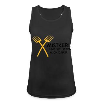 Mistkerl - Frauen Tank Top atmungsaktiv - Schwarz - Vorne - Zoe (177cm)