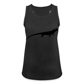 Eidechse - Frauen Tank Top atmungsaktiv - Schwarz - Vorne - Zoe (177cm)