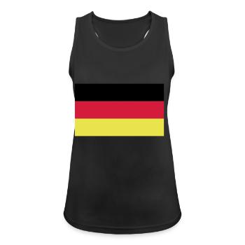 deutschlandflagge - Frauen Tank Top atmungsaktiv - Schwarz - Vorne - Zoe (177cm)