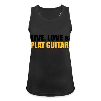Gitarre - Frauen Tank Top atmungsaktiv - Schwarz - Vorne - Zoe (177cm)