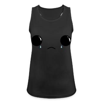 Cute sad face - Frauen Tank Top atmungsaktiv - Schwarz - Vorne - Zoe (177cm)