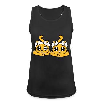 2 Cute Girls Cats Pretty Bow Girlfriends - Women's Breathable Tank Top - black - Front - Zoe (177cm)
