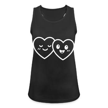 Herzen Paar Liebe - Frauen Tank Top atmungsaktiv - Schwarz - Vorne - Zoe (177cm)