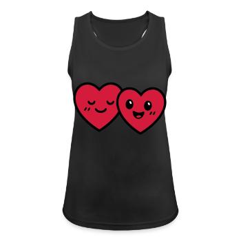 Herzen Paar Liebe - Frauen Tank Top atmungsaktiv - Schwarz - Vorne - Zoe (177cm)