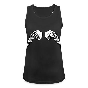Angel Wings Design - Frauen Tank Top atmungsaktiv - Schwarz - Vorne - Zoe (177cm)