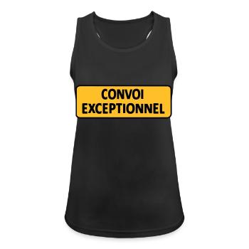 Convoi Exeptionnel - Débardeur respirant Femme - noir - Devant - Zoe (177cm)