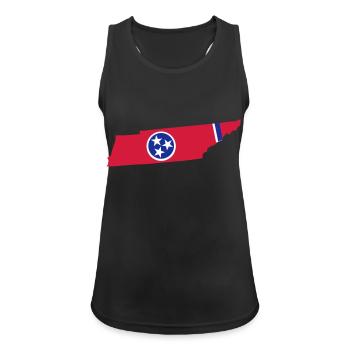 Tennessee - Frauen Tank Top atmungsaktiv - Schwarz - Vorne - Zoe (177cm)
