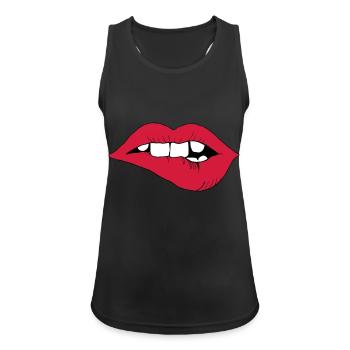 LIPPENBEISSER - Frauen Tank Top atmungsaktiv - Schwarz - Vorne - Zoe (177cm)