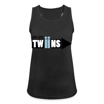 twin zwilling links - Frauen Tank Top atmungsaktiv - Schwarz - Vorne - Zoe (177cm)