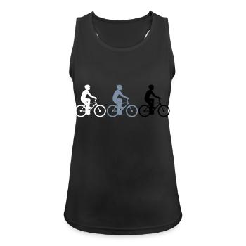 Amis d'équipage de sport d'équipe 3 cyclistes - Débardeur respirant Femme - noir - Devant - Zoe (177cm)