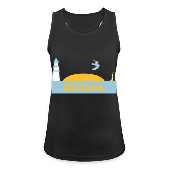 Büsum - Frauen Tank Top atmungsaktiv - Schwarz - Vorne - Zoe (177cm)