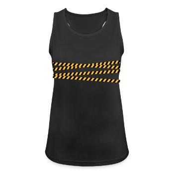 Sicherheitsband Sperrung Zone - Frauen Tank Top atmungsaktiv - Schwarz - Vorne - Zoe (177cm)