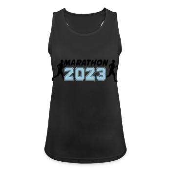 Marathon 2023 - Débardeur respirant Femme - noir - Devant - Zoe (177cm)