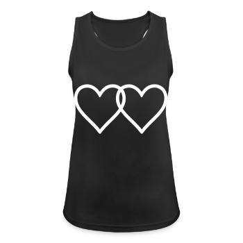 Symbole d’amour des cœurs - Débardeur respirant Femme - noir - Devant - Zoe (177cm)
