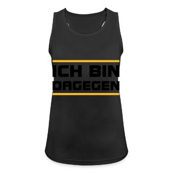 Ich bin dagegen -V2 - Frauen Tank Top atmungsaktiv - Schwarz - Vorne - Zoe (177cm)