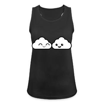 Paar Wolken - Frauen Tank Top atmungsaktiv - Schwarz - Vorne - Zoe (177cm)