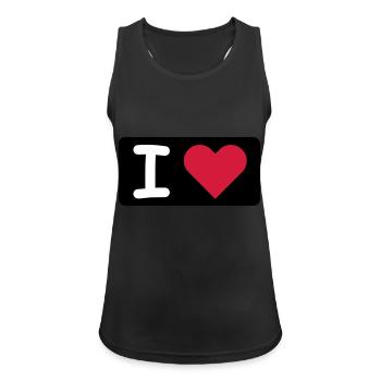 I LOVE - Frauen Tank Top atmungsaktiv - Schwarz - Vorne - Zoe (177cm)