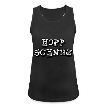 Hopp Schwiiz II - Frauen Tank Top atmungsaktiv - Schwarz - Vorne - Zoe (177cm)