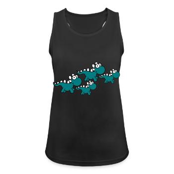 Dino famille 2 enfants maman papa parents sweet - Débardeur respirant Femme - noir - Devant - Zoe (177cm)