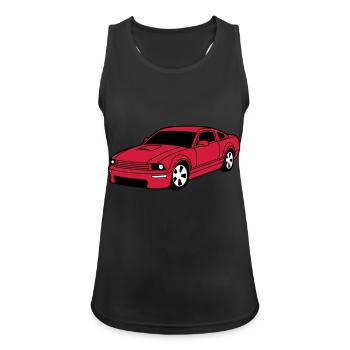 car - Frauen Tank Top atmungsaktiv - Schwarz - Vorne - Zoe (177cm)