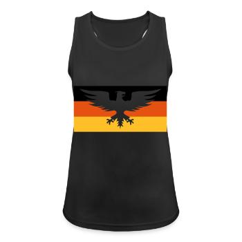 Flagge Deutschland mit Adler - Frauen Tank Top atmungsaktiv - Schwarz - Vorne - Zoe (177cm)