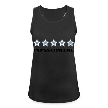 pupsschnecke - Frauen Tank Top atmungsaktiv - Schwarz - Vorne - Zoe (177cm)