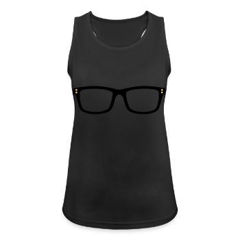 Brille - Frauen Tank Top atmungsaktiv - Schwarz - Vorne - Zoe (177cm)