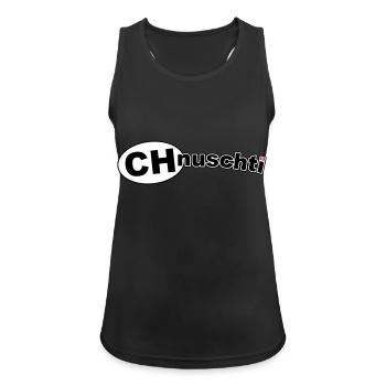 CHnuschti - Frauen Tank Top atmungsaktiv - Schwarz - Vorne - Zoe (177cm)
