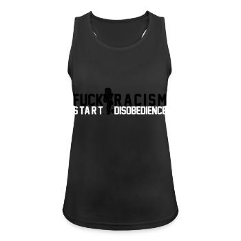 kapernick - Frauen Tank Top atmungsaktiv - Schwarz - Vorne - Zoe (177cm)