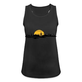 Skyline - Juist - Frauen Tank Top atmungsaktiv - Schwarz - Vorne - Zoe (177cm)