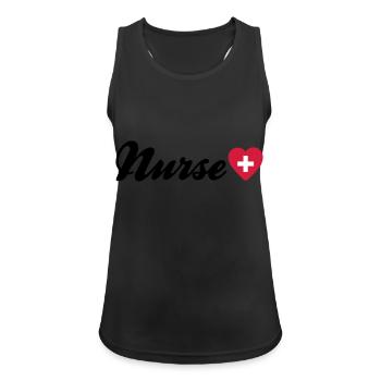 nurse - Frauen Tank Top atmungsaktiv - Schwarz - Vorne - Zoe (177cm)