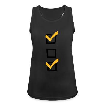 Checkbox mir zwei Haken - Frauen Tank Top atmungsaktiv - Schwarz - Vorne - Zoe (177cm)
