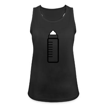 bouteille bouteille de biberon de lait de bébé 1c - Débardeur respirant Femme - noir - Devant - Zoe (177cm)