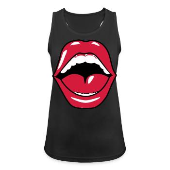mouth teeth tongue call - Women's Breathable Tank Top - black - Front - Zoe (177cm)