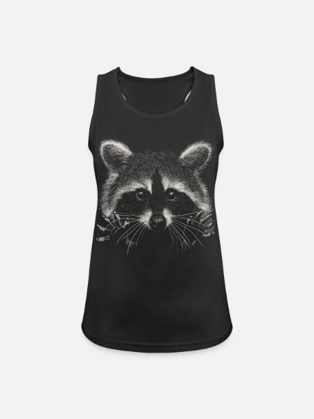 Waschbär - Frauen Tank Top atmungsaktiv - Schwarz