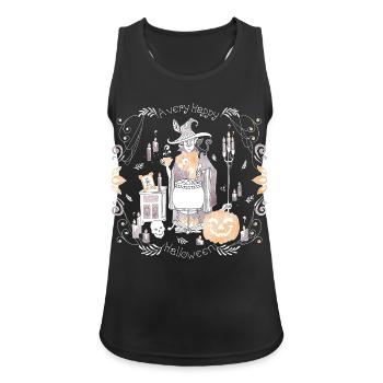 Gemütliches Halloween 2 - Frauen Tank Top atmungsaktiv - Schwarz - Vorne - Zoe (177cm)