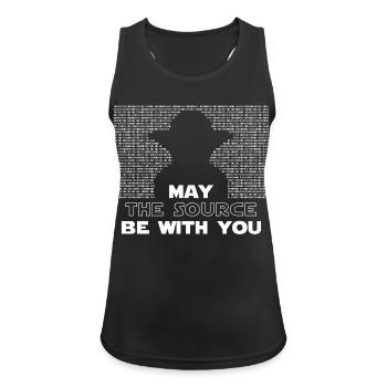 Möge die Quelle mit dir sein - Frauen Tank Top atmungsaktiv - Schwarz - Vorne - Zoe (177cm)