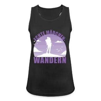Wandern Mädchen Hobby Wanderung Berge Geschenk - Frauen Tank Top atmungsaktiv - Schwarz - Vorne - Zoe (177cm)
