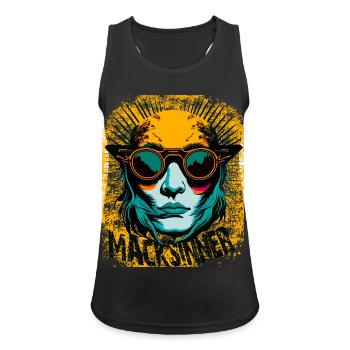 Sonnenbrillen-Girl im Sonnenburst - Frauen Tank Top atmungsaktiv - Schwarz - Vorne - Zoe (177cm)