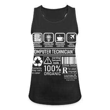Computer Technician multi tasking problem solving - Frauen Tank Top atmungsaktiv - Schwarz - Vorne - Zoe (177cm)
