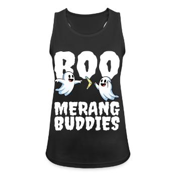 BOO-MERANG BUDDIES - GEIST HALLOWEEN - Frauen Tank Top atmungsaktiv - Schwarz - Vorne - Zoe (177cm)