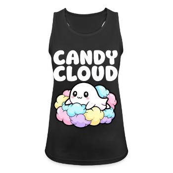 CANDY CLOUD - GEIST HALLOWEEN - Frauen Tank Top atmungsaktiv - Schwarz - Vorne - Zoe (177cm)