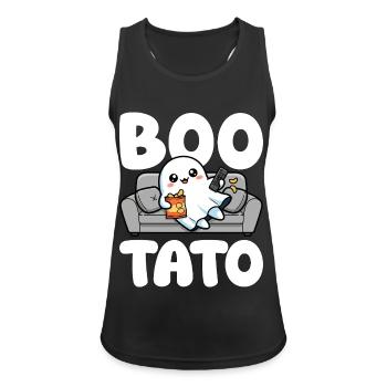 BOO-TATO - GEIST HALLOWEEN - Frauen Tank Top atmungsaktiv - Schwarz - Vorne - Zoe (177cm)