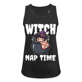 HEXENSCHLAF ZEIT - HEXE HALLOWEEN - Frauen Tank Top atmungsaktiv - Schwarz - Vorne - Zoe (177cm)