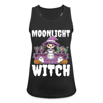 MOONLIGHT WITCH - WITCH HALLOWEEN - Frauen Tank Top atmungsaktiv - Schwarz - Vorne - Zoe (177cm)