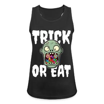 SÜSSES ODER ESSEN - ZOMBIE HALLOWEEN - Frauen Tank Top atmungsaktiv - Schwarz - Vorne - Zoe (177cm)