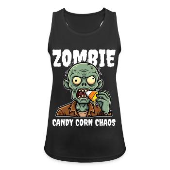 ZOMBIE CANDY CORN CHAOS - ZOMBIE HALLOWEEN - Frauen Tank Top atmungsaktiv - Schwarz - Vorne - Zoe (177cm)